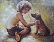 мальчик и щенок